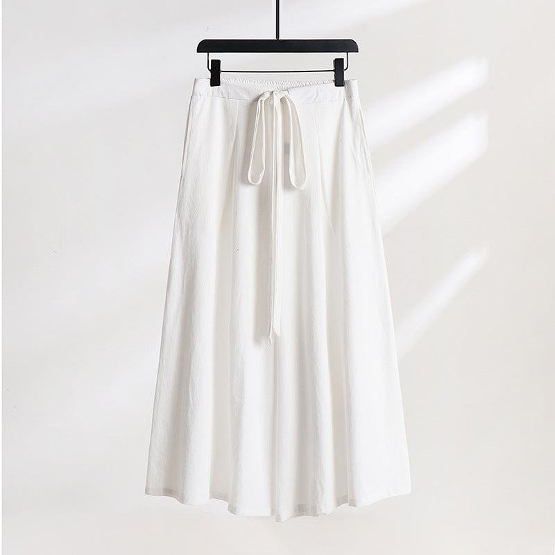 Damen Palazzo-Culotte mit elastischem Bund und Bindegürtel Shop Nory