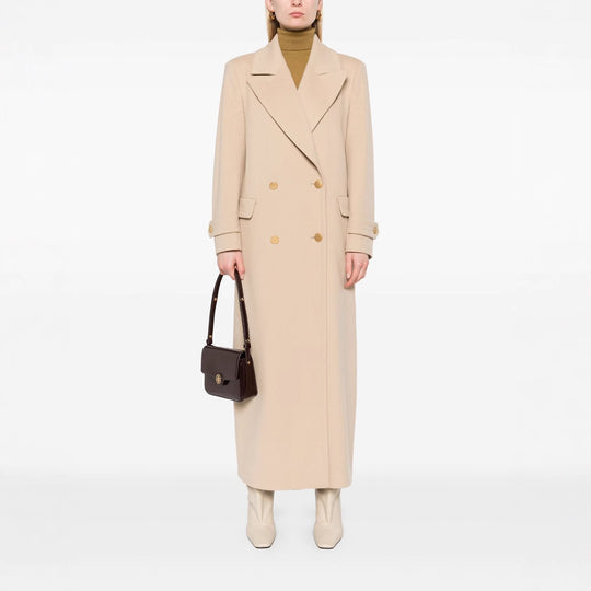 Damen Maxi-Mantel mit doppelreihiger Knopfleiste, weitem Revers und Pattentaschen Shop Nory