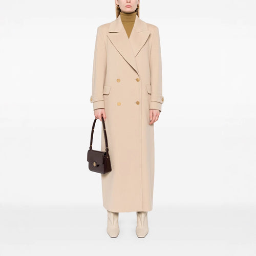Damen Maxi-Mantel mit doppelreihiger Knopfleiste, weitem Revers und Pattentaschen Shop Nory