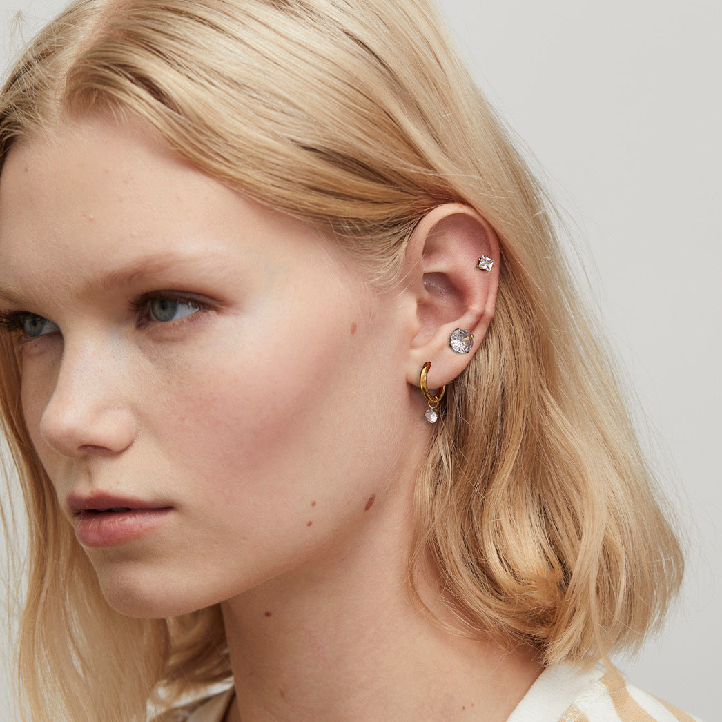 Damen Ohrring Set mit funkelnden Zirkonia und hypoallergener Edelstahlverarbeitung Shop Nory