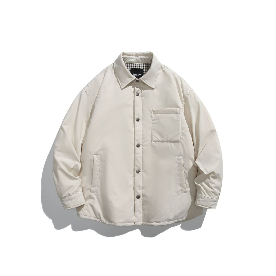 Unisex Wattierte Coach-Jacke mit Karofutter und Druckknopfleiste Shop Nory