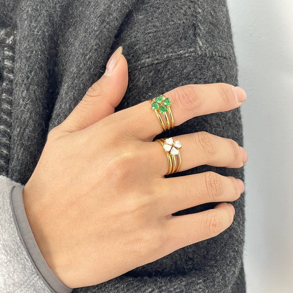 Damen Edelstahl Ring mit funkelndem Herzdesign und hypoallergenen Eigenschaften Shop Nory