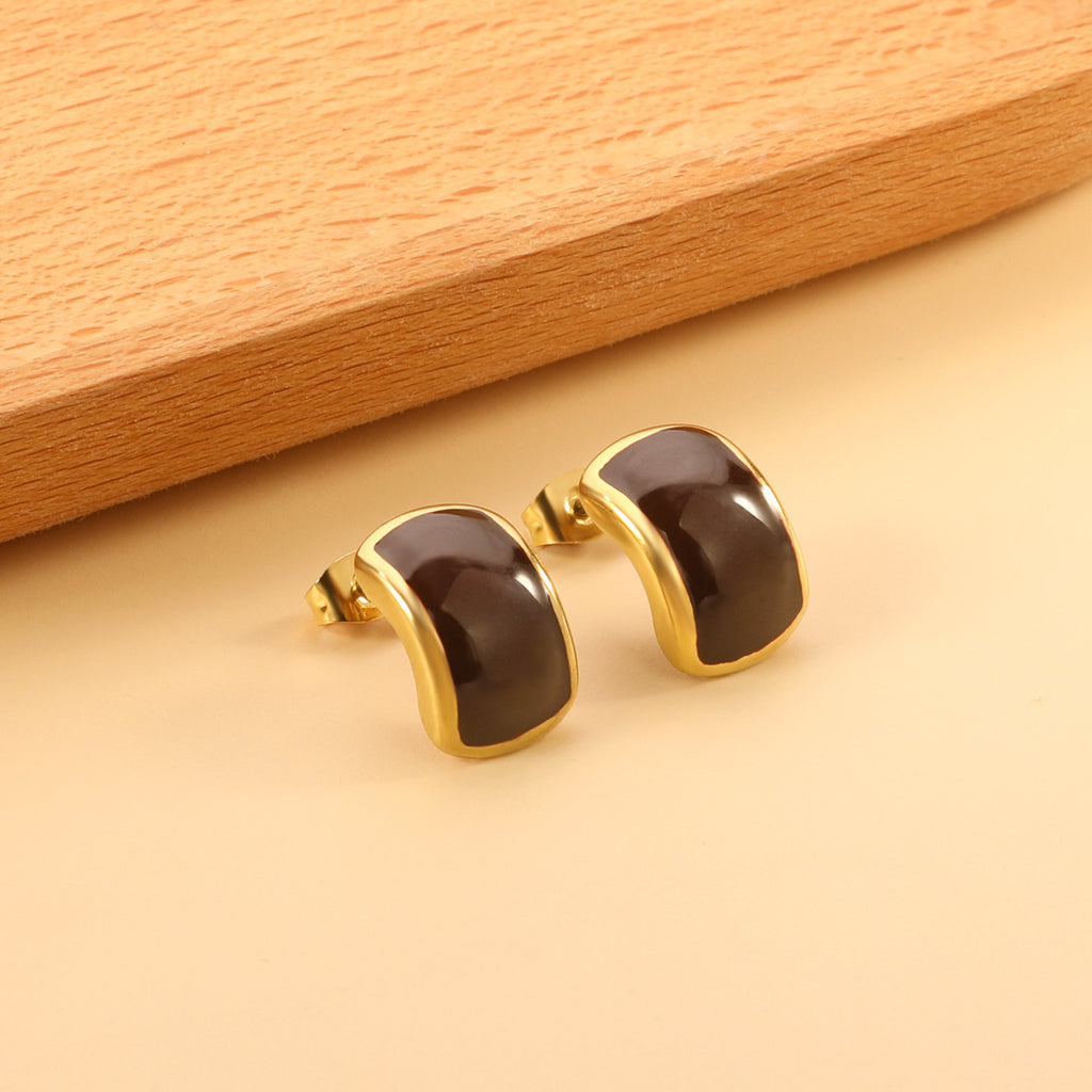 Damen Ohrstecker mit edlem Design aus goldplattiertem Edelstahl Shop Nory
