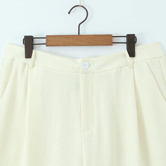 Damen Leicht fallende Highwaist Palazzohose mit weitem Bein und Bügelfalte Shop Nory