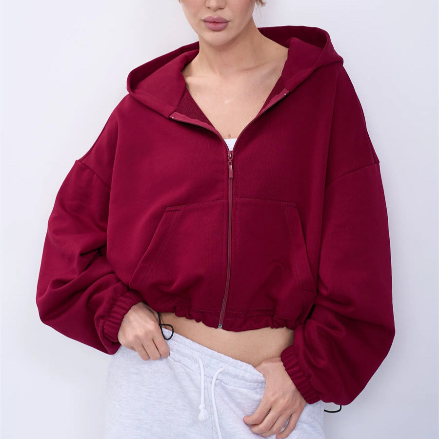 Damen Modischer cropped Zip-Hoodie Shop Nory