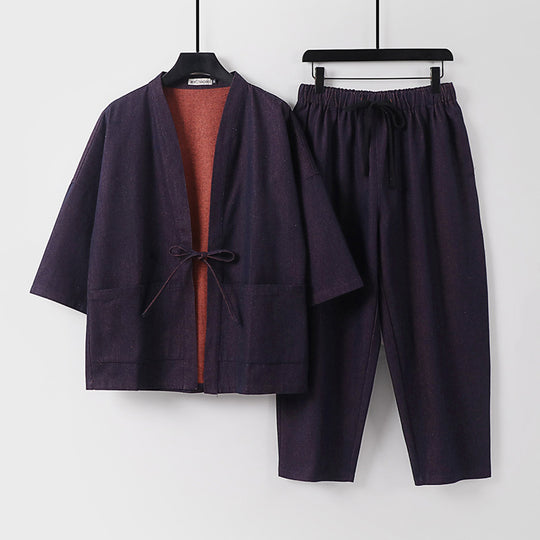 Unisex Kimono-Jacke und lockere Bundhose im Denim-Look Shop Nory