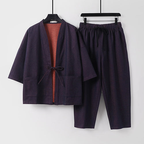Unisex Kimono-Jacke und lockere Bundhose im Denim-Look Shop Nory