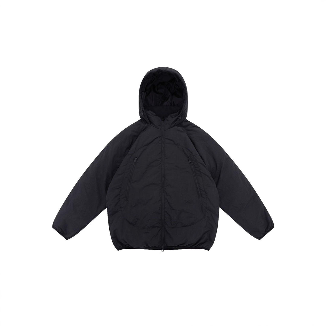 Unisex Voluminöse Kapuzen‑Isolationsjacke im Boxy‑Schnitt mit verdeckten Reißverschlusstaschen Shop Nory