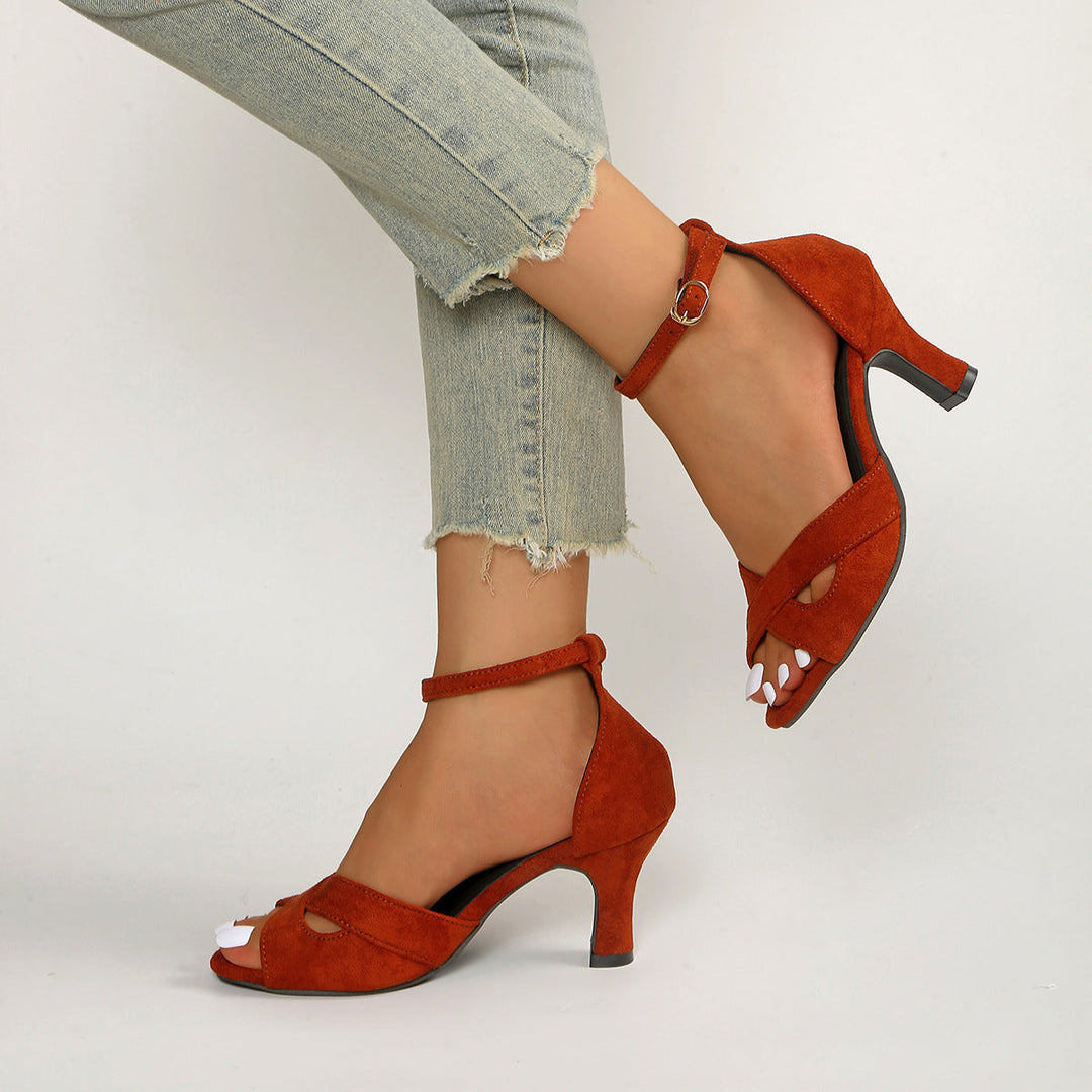 Damen elegante Sandalen mit geschlungenem Riemen und komfortablem Blockabsatz Shopnory