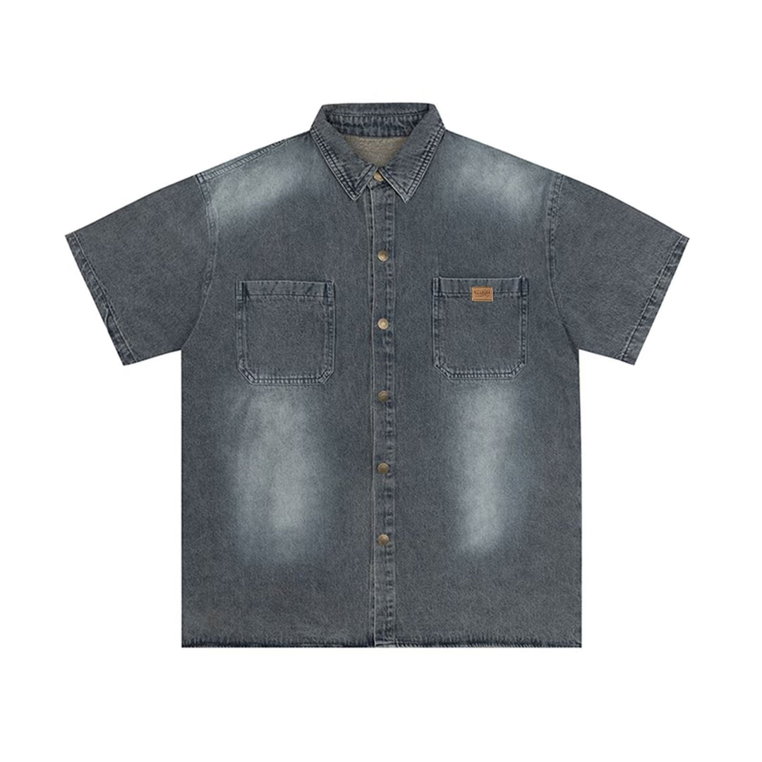 Herren Kurzarm-Denim-Hemd Shop Nory
