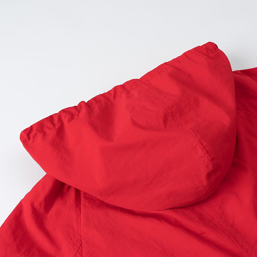 Damen Leichte Kapuzen-Boxy-Übergangsjacke mit Tunnelzug und elastischen Bündchen Shop Nory