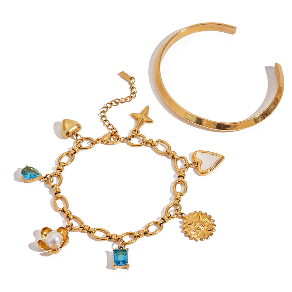 Damen Offenes Armband aus hypoallergenem Edelstahl mit elegantem Design Shop Nory