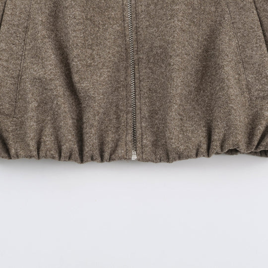 Damen Kurzjacke mit Ballonärmeln, weitem Hemdkragen und elastischem Saum Shop Nory