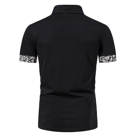 Herren Poloshirt mit modernem Paisleymuster und sportlichem Schnitt
