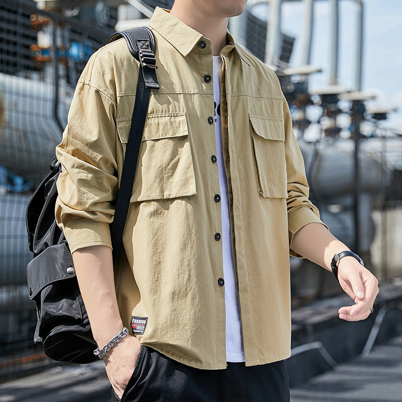Herren Overshirt im Utility-Canvas-Look mit Brustpattentaschen und geradem Schnitt Shop Nory