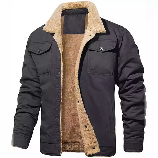 Herren Sherpa-gefütterte Workwear-Jacke aus Baumwoll-Canvas Shop Nory