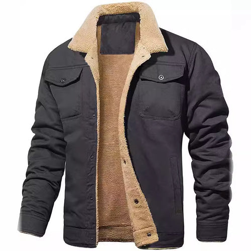 Herren Sherpa-gefütterte Workwear-Jacke aus Baumwoll-Canvas Shop Nory
