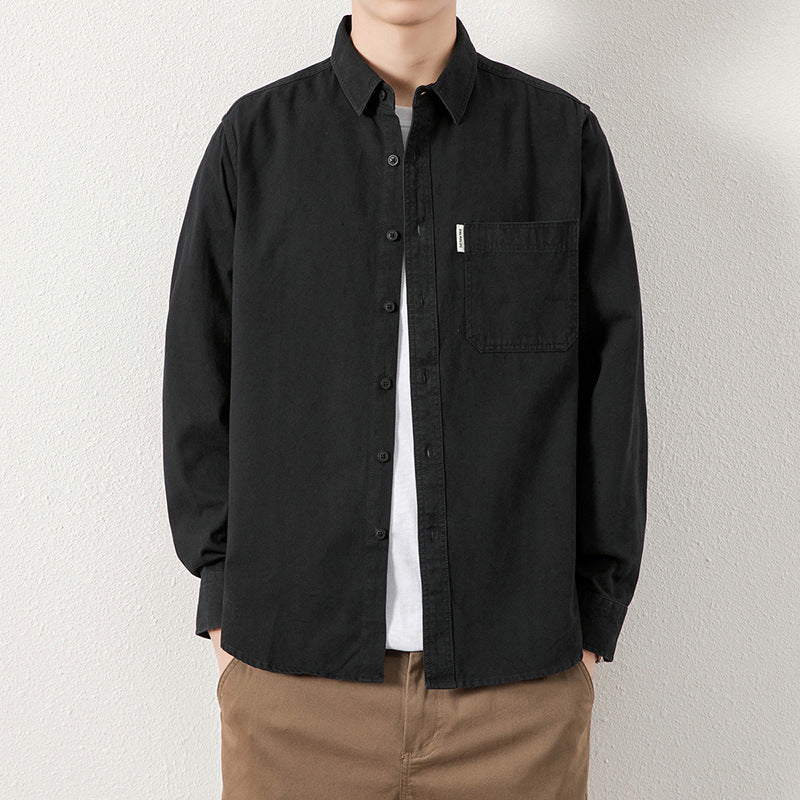 Herren Lässiges Utility-Overshirt aus Canvas mit Brusttasche und verstärkten Nähten Shop Nory