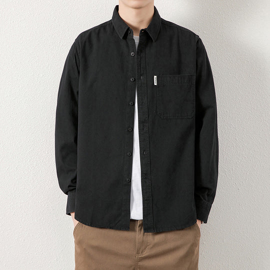 Herren Lässiges Utility-Overshirt aus Canvas mit Brusttasche und verstärkten Nähten Shop Nory