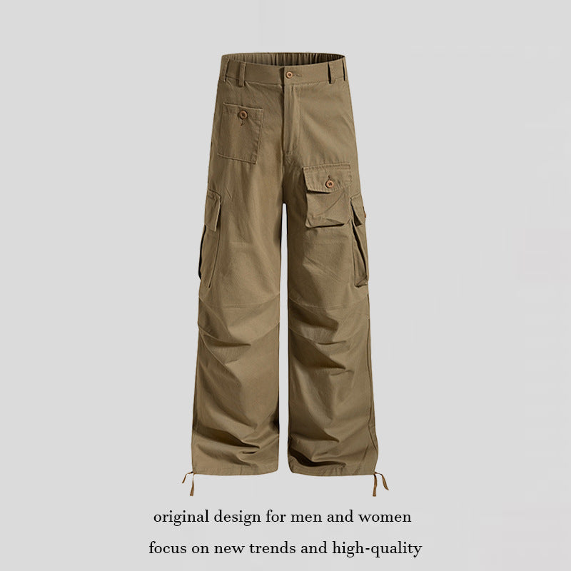 Damen weite Cargo-Hose im Utility-Stil mit Multifunktions-Taschen und Saum-Tunnelzug Shop Nory