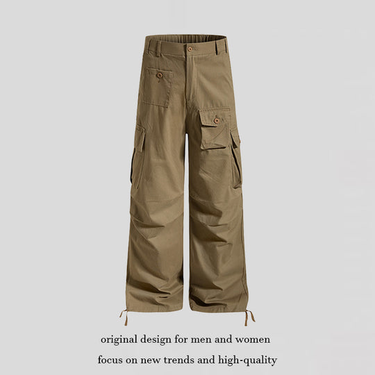Damen weite Cargo-Hose im Utility-Stil mit Multifunktions-Taschen und Saum-Tunnelzug Shop Nory