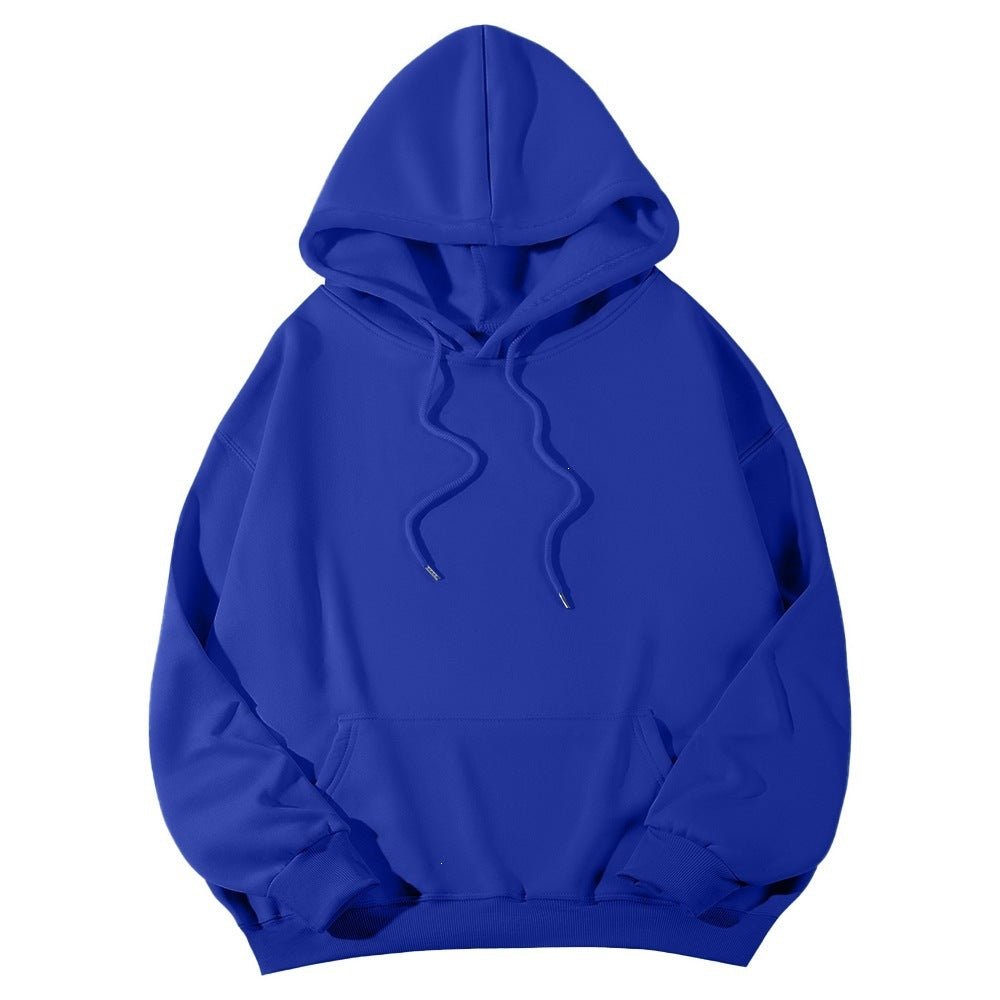 Unisex minimalistischer Kapuzenpullover mit verlängertem Rücken und Kängurutasche Shop Nory