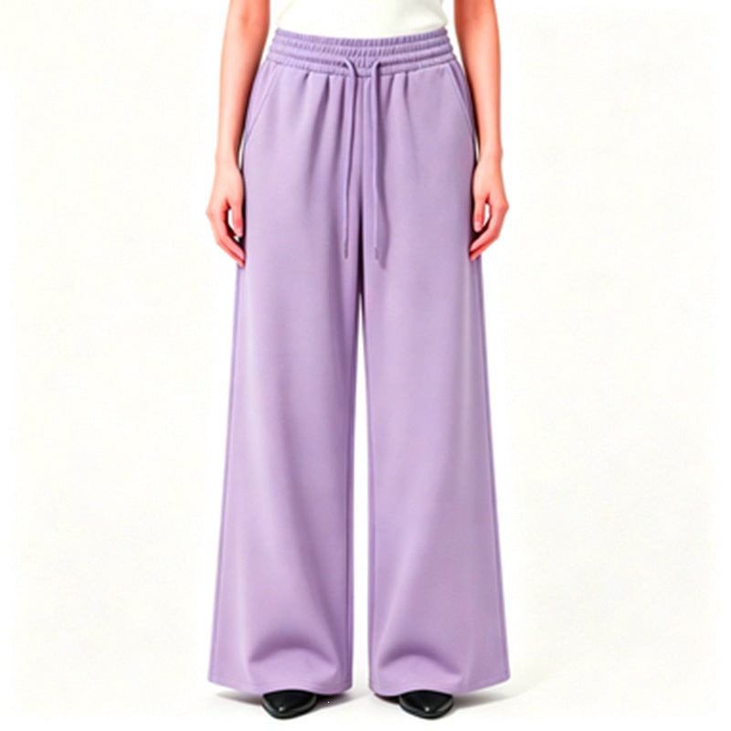 Damen nan weite High-Waist Loungehose mit elastischem Bund, Kordelzug und fließendem Jersey Shop Nory
