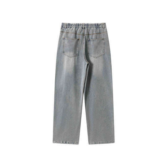 Damen Jeanshose mit weitem Bein, hoher Taille und vorderlichem Mittelschlitz Shop Nory