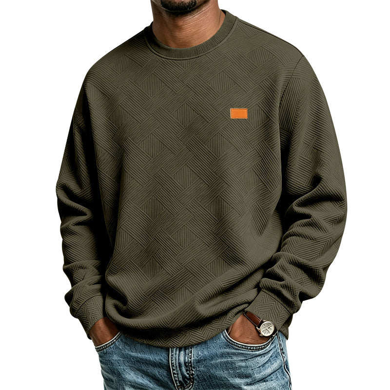 Herren strukturiertes Rundhals-Sweatshirt aus Feinstrick mit gewebter Struktur Shop Nory