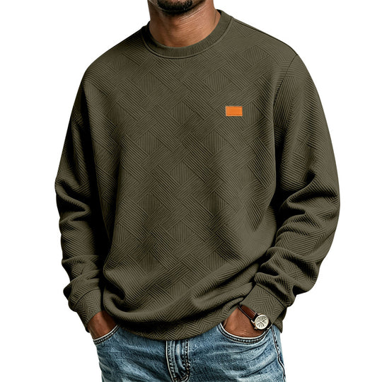Herren strukturiertes Rundhals-Sweatshirt aus Feinstrick mit gewebter Struktur Shop Nory