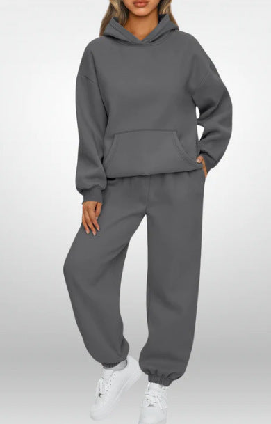 Damen nan oversized Kapuzen-Loungewear-Set mit Kängurutasche und elastischem Knöchelabschluss Shop Nory