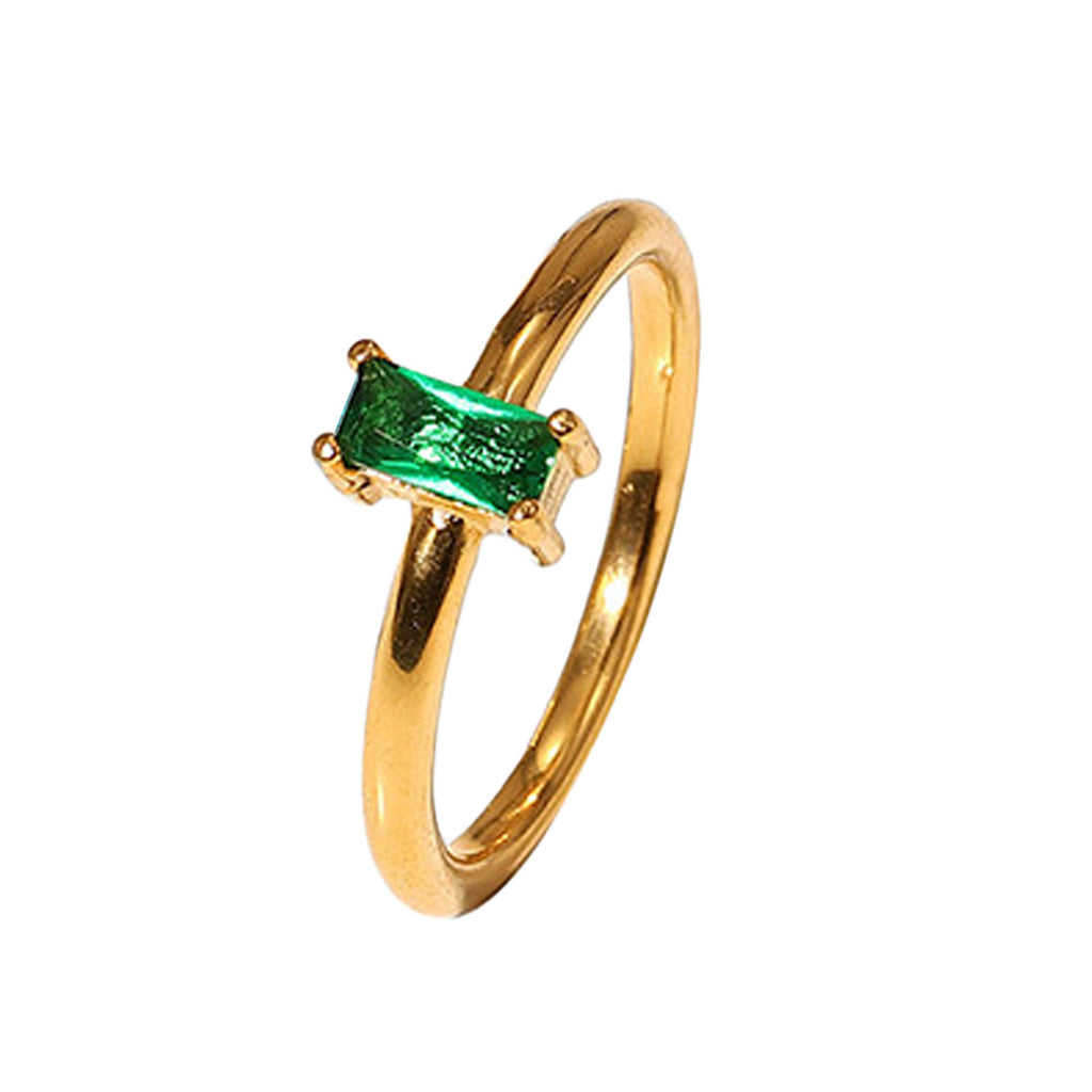 Damen eleganter Ring mit aquamarinfarbener Steinfassung Shop Nory