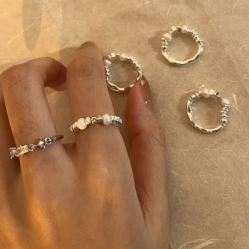 Damen Ohrringe mit elegantem Perlen- und Silberdesign Shop Nory