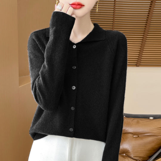 Damen Kuscheliger Reverskragen-Cardigan im Kaschmir-Look mit Mohair-Effekt Shop Nory