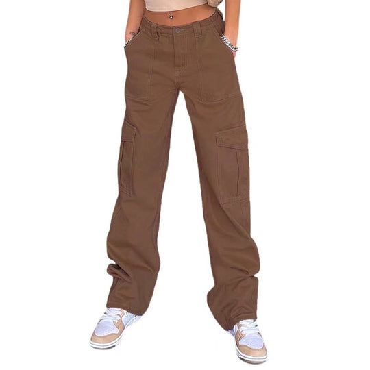 Damen Cargo-Hose mit praktischen Seitentaschen und weitem Schnitt