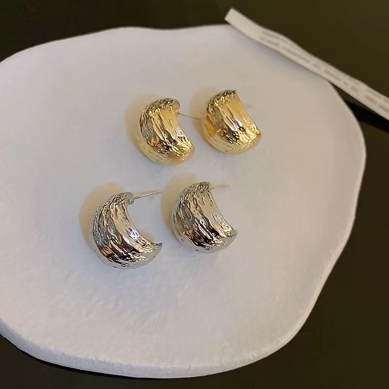 Damen Texturierte Halbmond Ohrringe Shop Nory