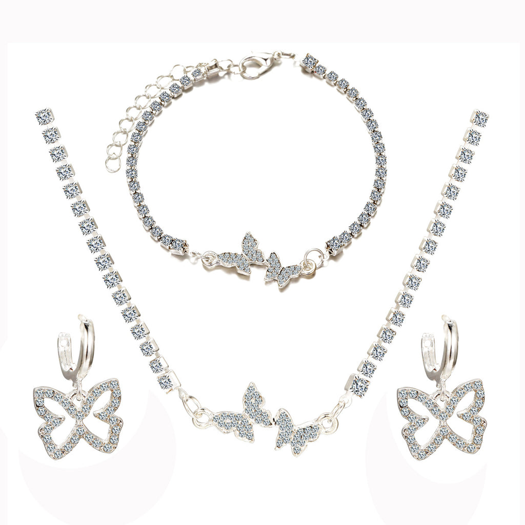 Damen Schmuckset mit funkelnden Schmetterlingsmotiven und elegantem Design Shop Nory