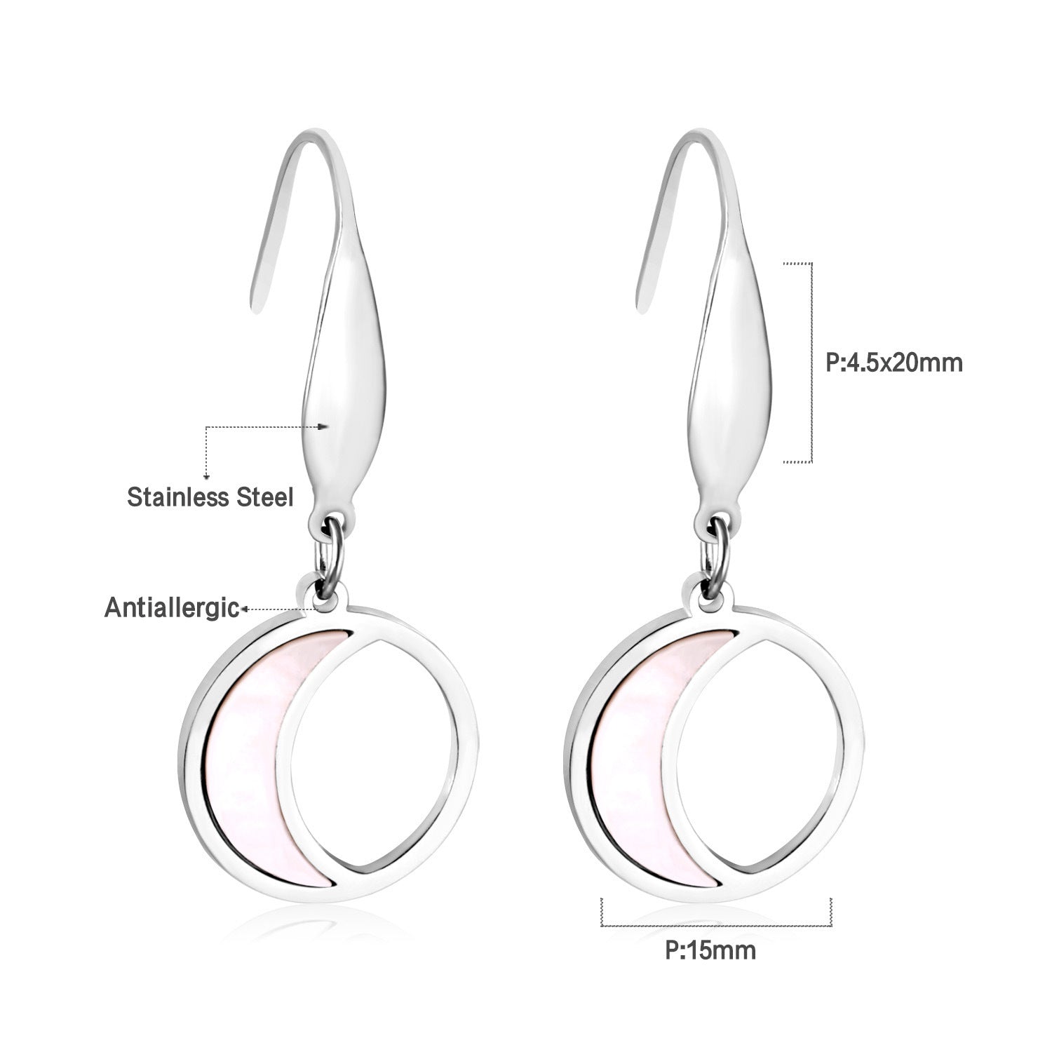 Damen Ohrringe mit elegantem, doppellagigem Rechteckdesign aus Edelstahl und goldplattierter Oberfläche Shop Nory