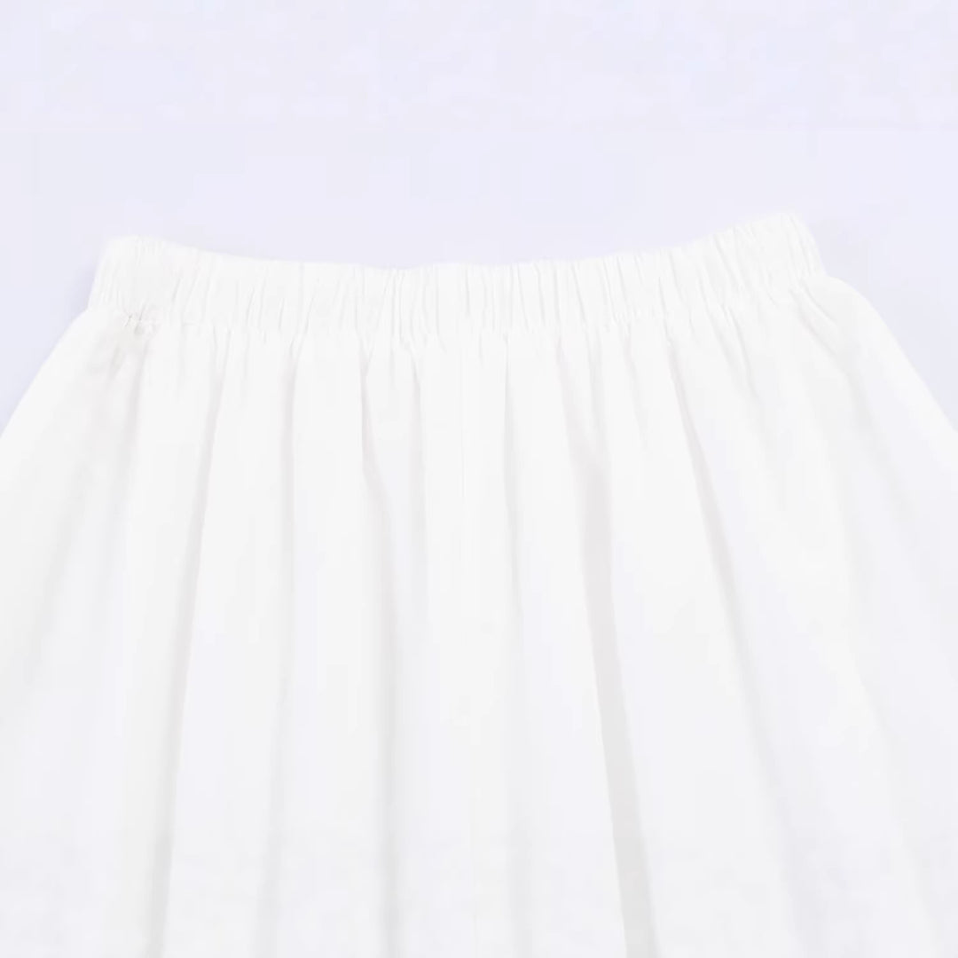 Damen Midirock mit elastischem Bund, Plissee-Details und besticktem Spitzenbesatz Shop Nory