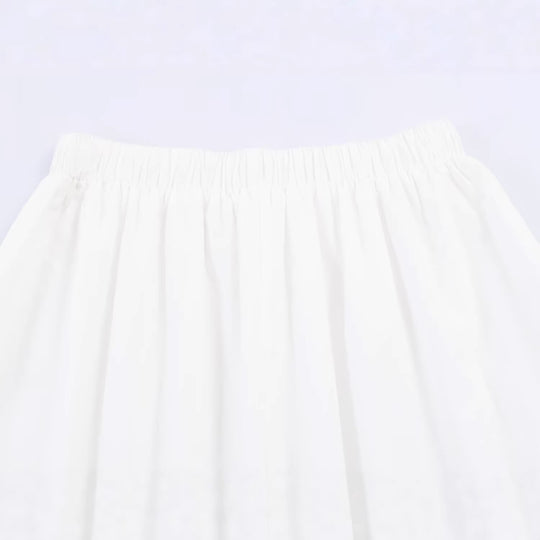 Damen Midirock mit elastischem Bund, Plissee-Details und besticktem Spitzenbesatz Shop Nory