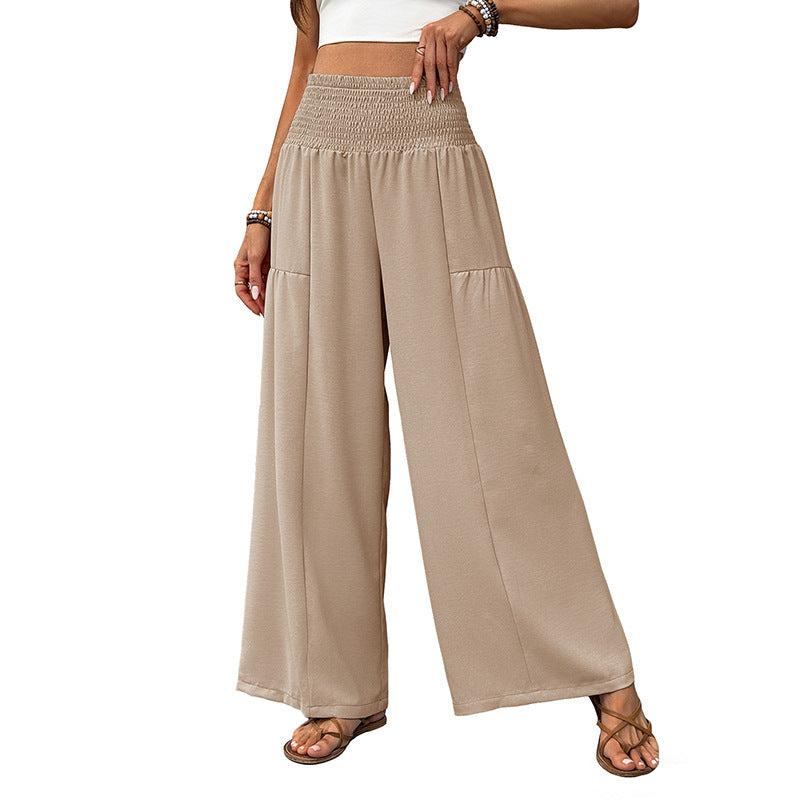 Damen Leichte Culotte-Hose mit elastischem Smokbund, weitem Bein und fließendem Sommerjersey Shop Nory