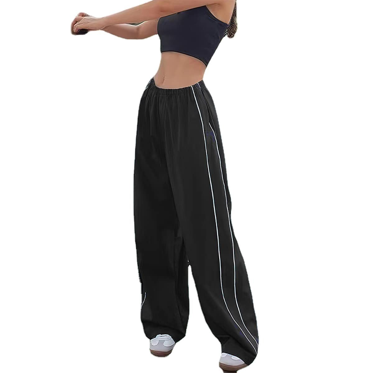 Damen Sportliche Hose mit weitem Schnitt und elastischem Bund
