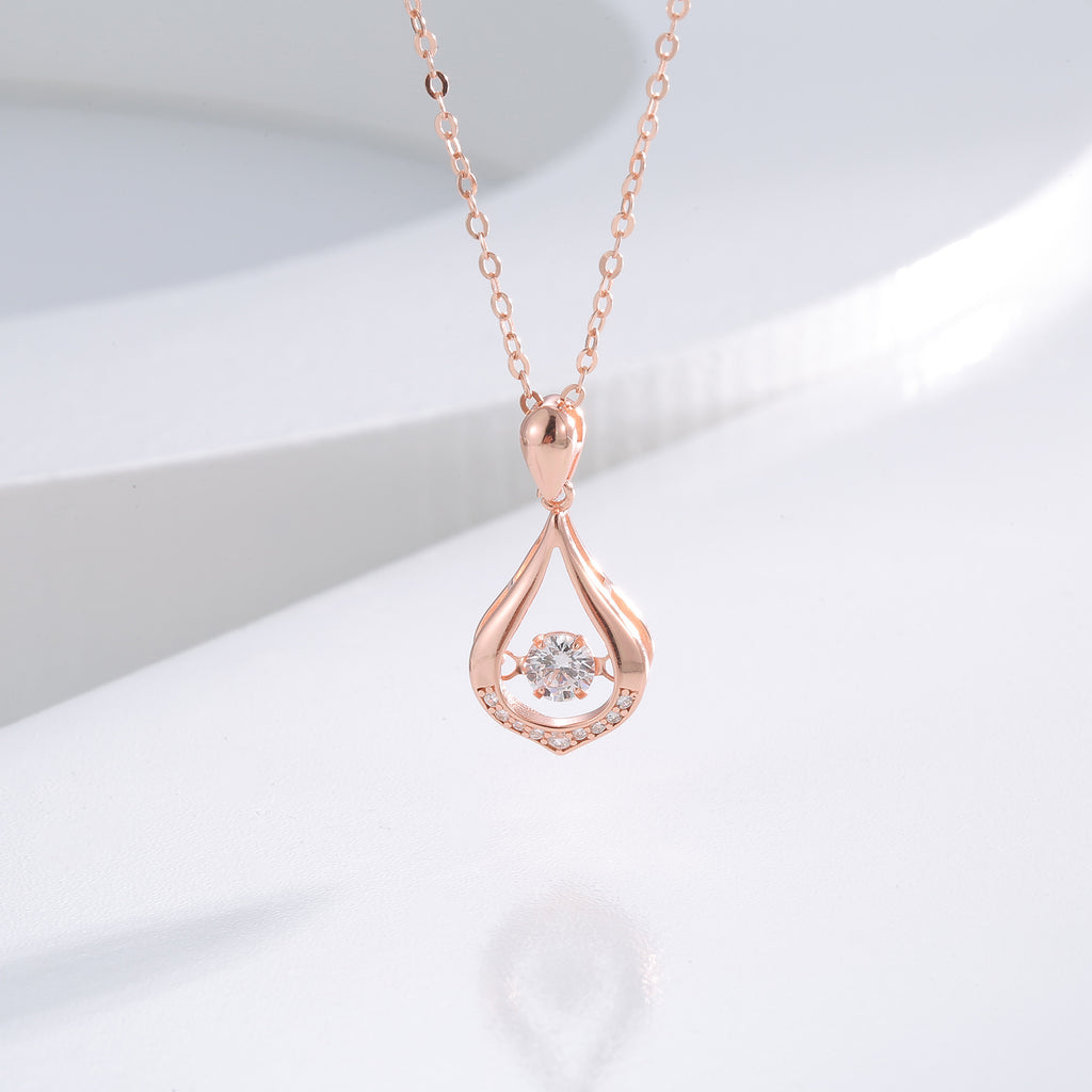 Damen elegante Halskette mit funkelndem Tropfenanhänger Shop Nory