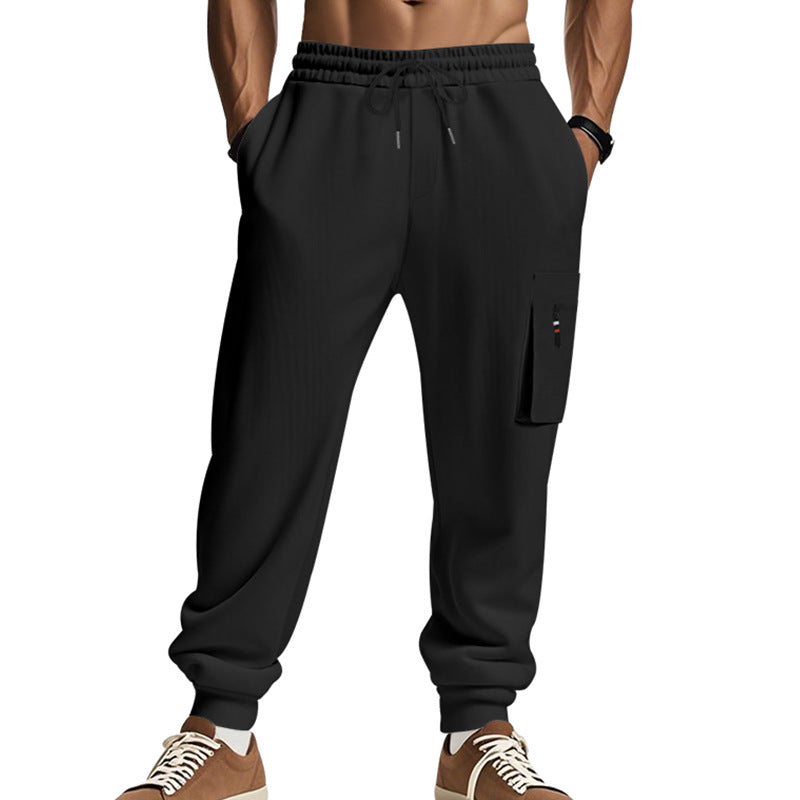 Herren Cargo-Jogginghose mit Reißverschluss-Cargotasche, elastischem Bund und geripptem Saum Shop Nory