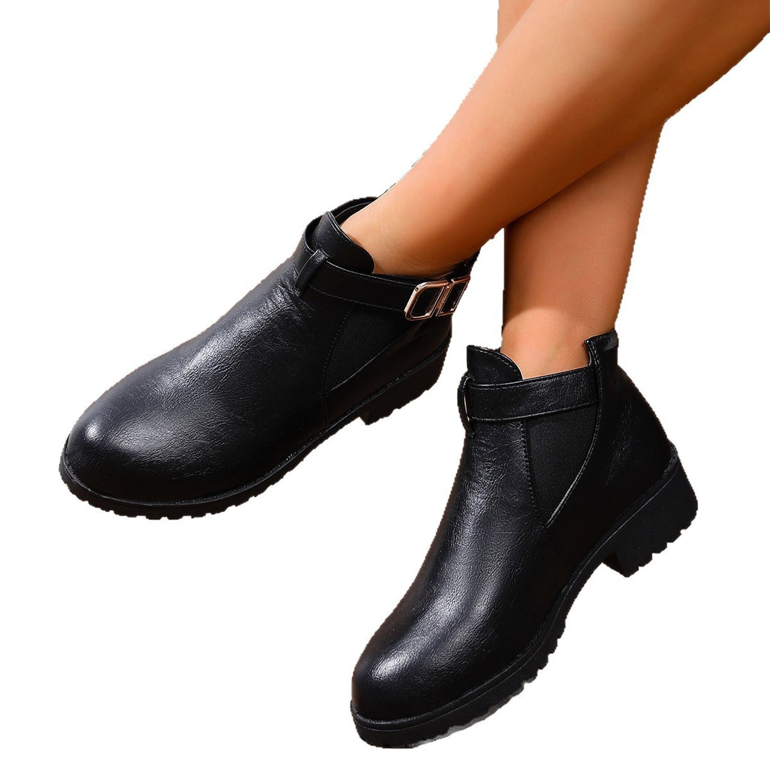 Damen Chelsea-Ankleboot mit elastischem Einsatz und Zier-Schnallenriemen Shop Nory