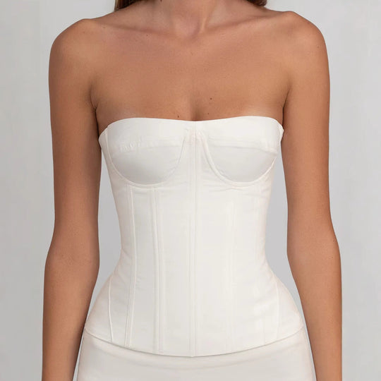 Damen figurbetontes Korsettkleid mit Rüschensaum