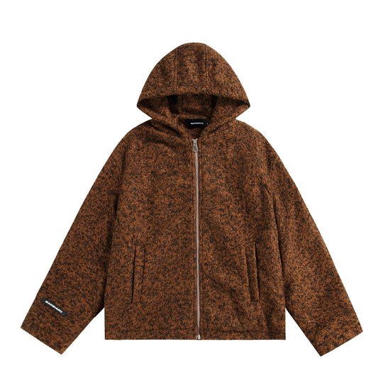 Damen Kapuzenblouson aus Wollmix mit voluminöser Struktur und Reißverschluss Shop Nory