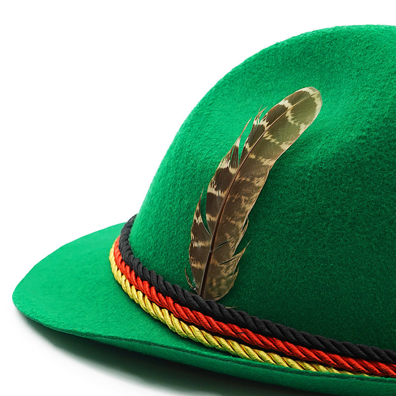 Herren nan traditioneller Trachten Filzhut mit Feder und Zierkordel Shop Nory