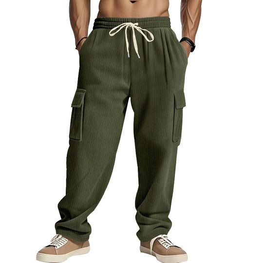 Herren Cordcargo-Hose mit weitem Bein, Tunnelzugbund und aufgesetzten Cargotaschen Shop Nory