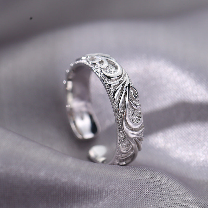 Damen Offener Ring mit kunstvollem floralen Design Shop Nory